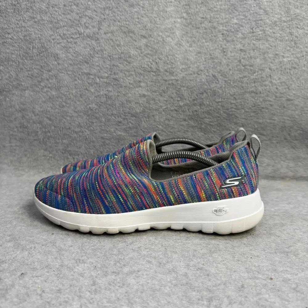 Skechers Shoes Women Size 7.5 Go Walk Multicolor Rainbow Slip On Comfort Sneaker